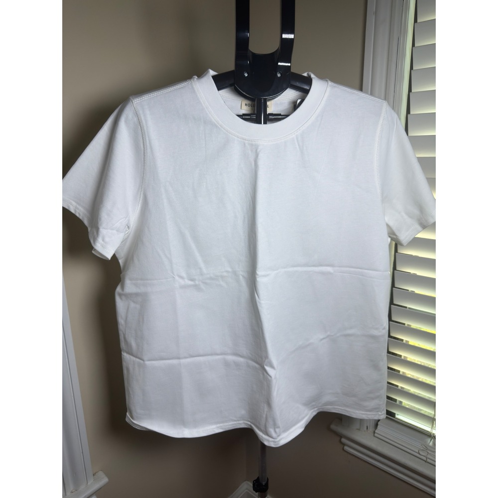 Holley Girl White Short‎ Sleeve Cotton Crew Neck T-Shirt Womens XXL Basic Tee